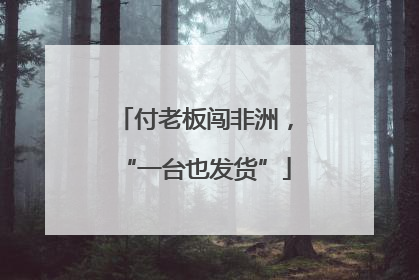 付老板闯非洲，“一台也发货”